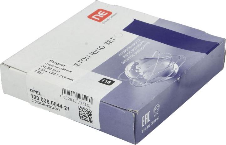 NE 120035004421 - Комплект поршневых колец abcparts.ee