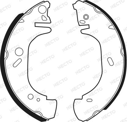 Necto N1522 - Комплект тормозных колодок, барабанные abcparts.ee