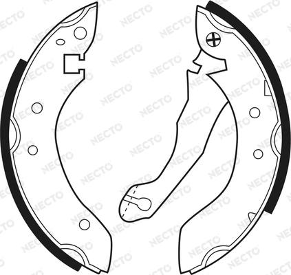 Necto N1373 - Комплект тормозных колодок, барабанные abcparts.ee