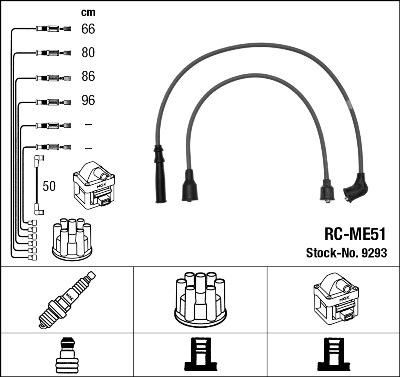 NGK 9293 - Комплект проводов зажигания abcparts.ee