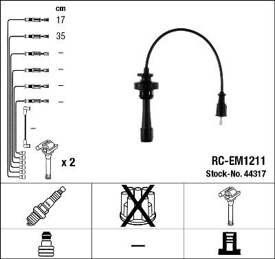 NGK 44317 - Комплект проводов зажигания abcparts.ee