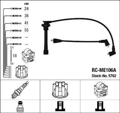 NGK 5762 - Комплект проводов зажигания abcparts.ee