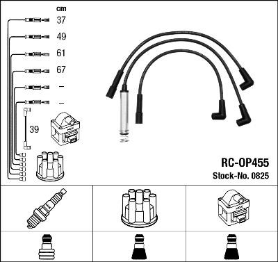 NGK 0825 - Комплект проводов зажигания abcparts.ee