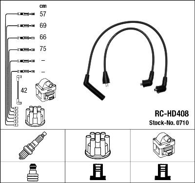 NGK 0710 - Комплект проводов зажигания abcparts.ee