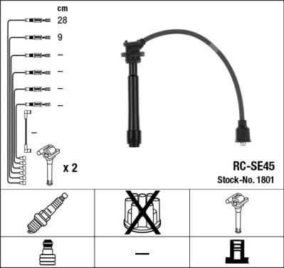 NGK 1801 - Комплект проводов зажигания abcparts.ee