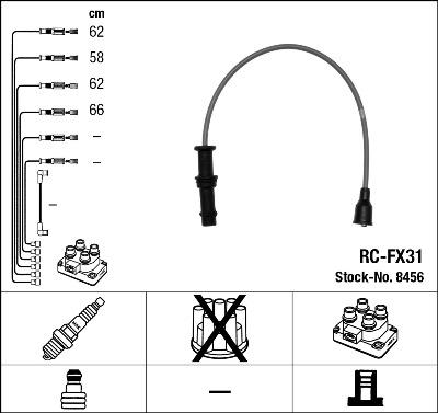 NGK 8456 - Комплект проводов зажигания abcparts.ee