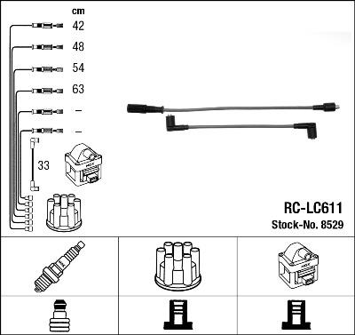 NGK 8529 - Комплект проводов зажигания abcparts.ee