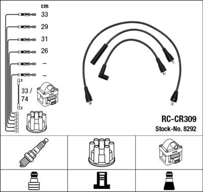 NGK 8292 - Комплект проводов зажигания abcparts.ee