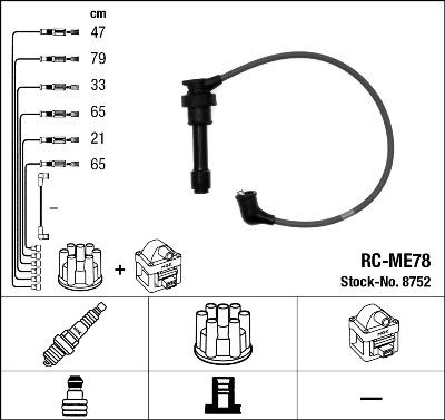 NGK 8752 - Комплект проводов зажигания abcparts.ee