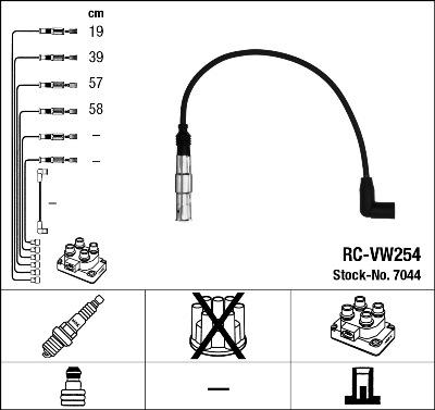 NGK 7044 - Комплект проводов зажигания abcparts.ee