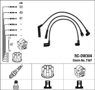 NGK 7367 - Комплект проводов зажигания abcparts.ee