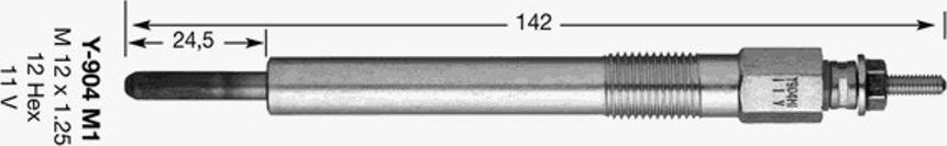 NGK Y904M1 - Свеча накаливания abcparts.ee