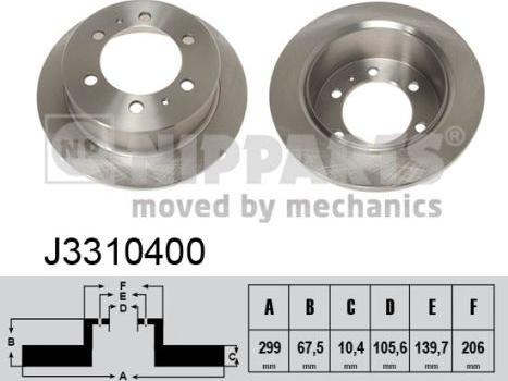 Nipparts J3310400 - Тормозной диск abcparts.ee