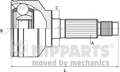 Nipparts J2829001 - Комплект ШРУСа, приводной вал, шарнир abcparts.ee