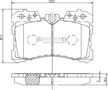 Nipparts N3602131 - Тормозные колодки, дисковые, комплект abcparts.ee