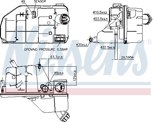 Nissens 996061 - Компенсационный бак, охлаждающая жидкость abcparts.ee