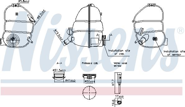 NISSENS 996340 - Компенсационный бак, охлаждающая жидкость abcparts.ee