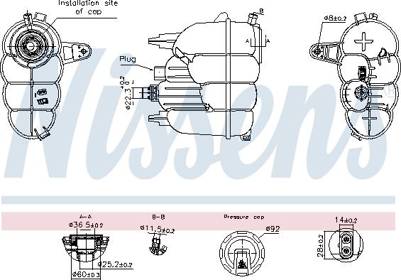 NISSENS 996323 - Компенсационный бак, охлаждающая жидкость abcparts.ee