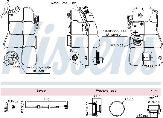NISSENS 996216 - Компенсационный бак, охлаждающая жидкость abcparts.ee