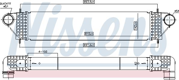NISSENS 961005 - Интеркулер, теплообменник турбины abcparts.ee