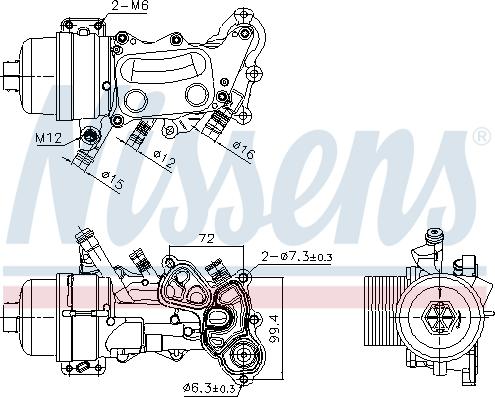 NISSENS 90992 - Масляный радиатор, двигательное масло abcparts.ee