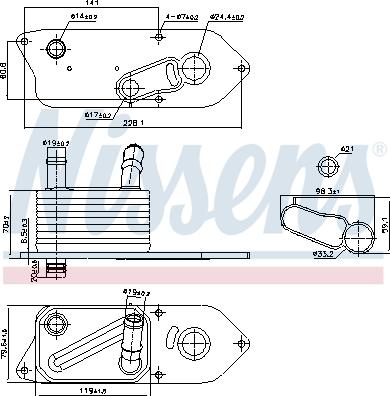 Nissens 91543 - Масляный радиатор, двигательное масло abcparts.ee
