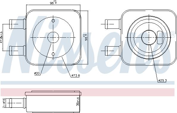 Nissens 91106 - Масляный радиатор, автоматическая коробка передач abcparts.ee