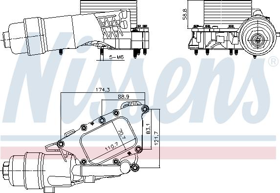 Nissens 91385 - Масляный радиатор, двигательное масло abcparts.ee