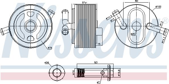 Nissens 91243 - Масляный радиатор, двигательное масло abcparts.ee