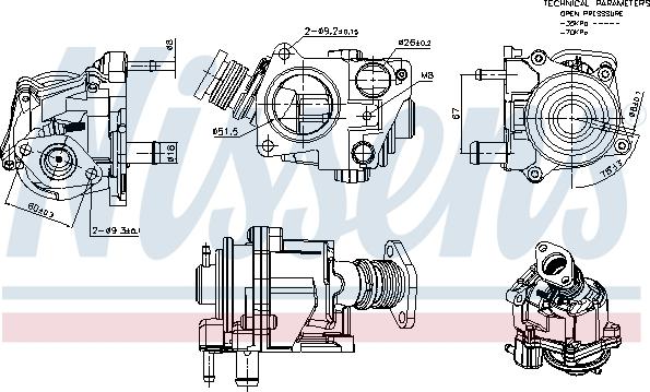NISSENS 98424 - Клапан возврата ОГ abcparts.ee