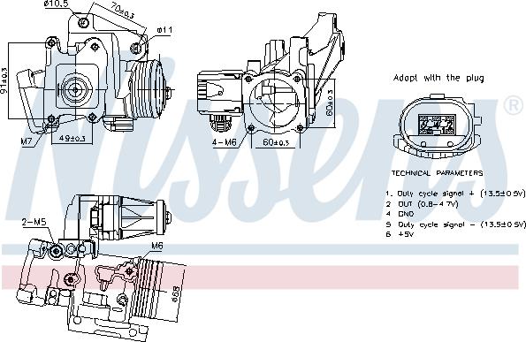 NISSENS 98387 - Клапан возврата ОГ abcparts.ee
