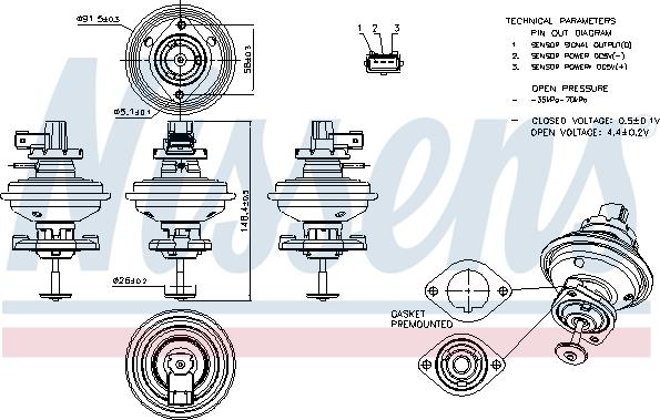 Nissens 98208 - Клапан возврата ОГ abcparts.ee