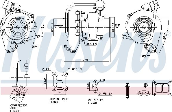 Nissens 93734 - Турбина, компрессор abcparts.ee