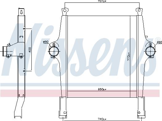 NISSENS 97046 - Интеркулер, теплообменник турбины abcparts.ee