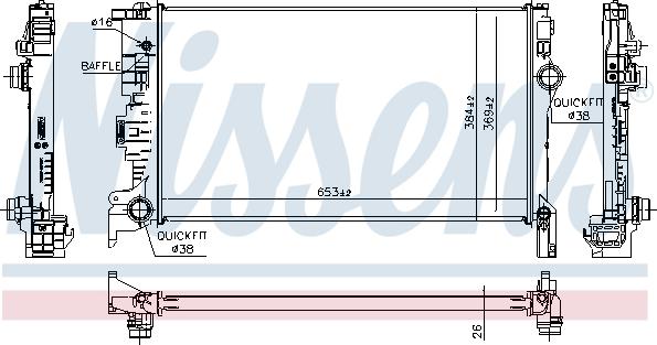 Nissens 65623 - Радиатор, охлаждение двигателя abcparts.ee