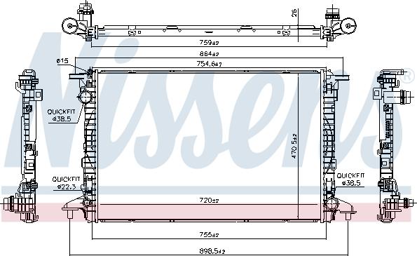 NISSENS 606462 - Радиатор, охлаждение двигателя abcparts.ee