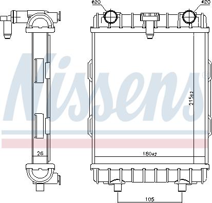 NISSENS 606645 - Радиатор, охлаждение двигателя abcparts.ee