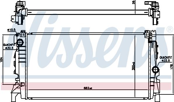 NISSENS 606247 - Радиатор, охлаждение двигателя abcparts.ee
