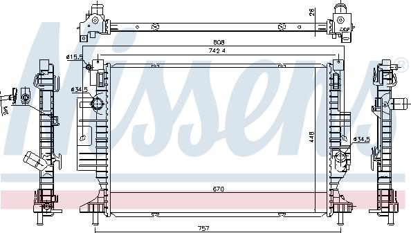 NISSENS 606215 - Радиатор, охлаждение двигателя abcparts.ee