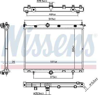 NISSENS 607246 - Радиатор, охлаждение двигателя abcparts.ee