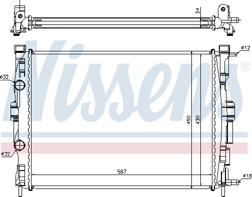 NISSENS 693850 - Радиатор, охлаждение двигателя abcparts.ee