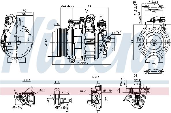 NISSENS 890749 - Компрессор кондиционера abcparts.ee