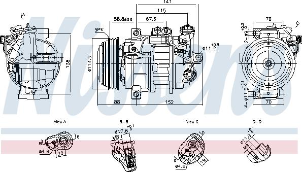 NISSENS 891101 - Компрессор кондиционера abcparts.ee