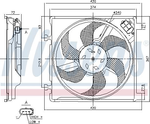 NISSENS 85869 - Вентилятор, охлаждение двигателя abcparts.ee
