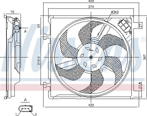NISSENS 85868 - Вентилятор, охлаждение двигателя abcparts.ee