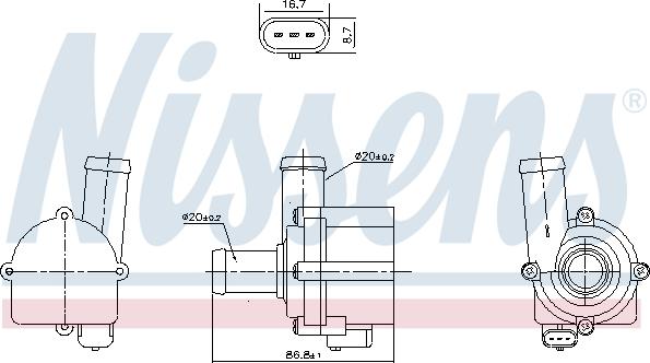 NISSENS 832121 - Водяной насос abcparts.ee