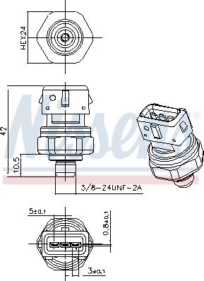 NISSENS 301069 - Пневматический выключатель, кондиционер abcparts.ee