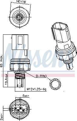 Nissens 301140 - Пневматический выключатель, кондиционер abcparts.ee