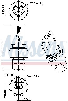 Nissens 301102 - Пневматический выключатель, кондиционер abcparts.ee
