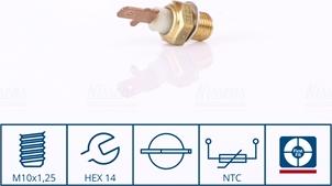 Nissens 207058 - Датчик температуры ОЖ, охлаждающей жидкости abcparts.ee